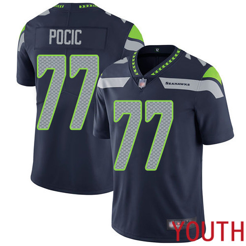 Seattle Seahawks Limited Navy Blue Youth Ethan Pocic Home Jersey NFL Football #77 Vapor Untouchable